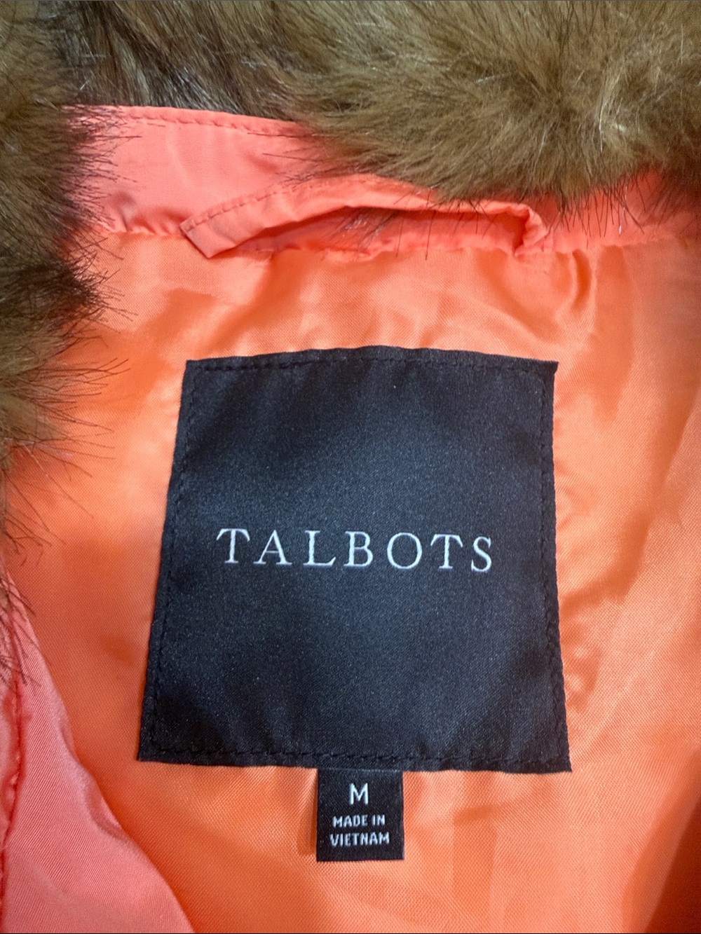 Talbots Faux Fur Collar Down Puffer Vest Quilted Preppy Coastal Grandma - Picture 7 of 9
